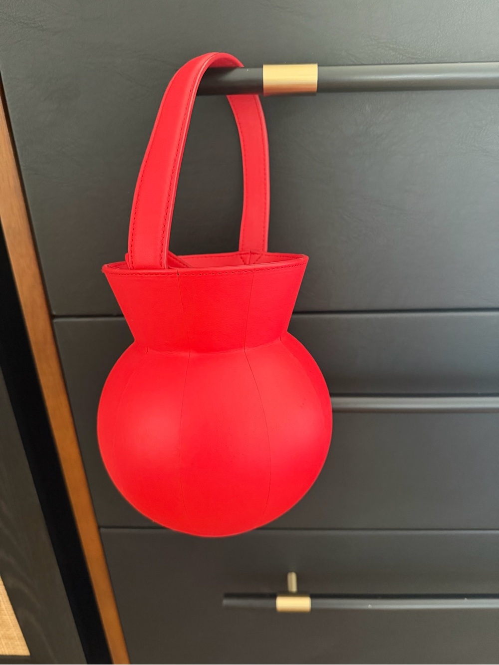 STAUD Red Mini Sphere Handbag